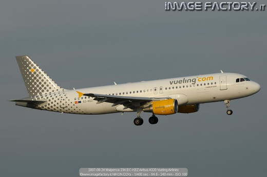 2007-08-24 Malpensa 234 EC-KEZ Airbus A320 Vueling Airlines